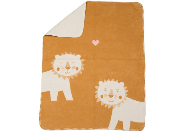 MILA baby blanket - lions in love - gold