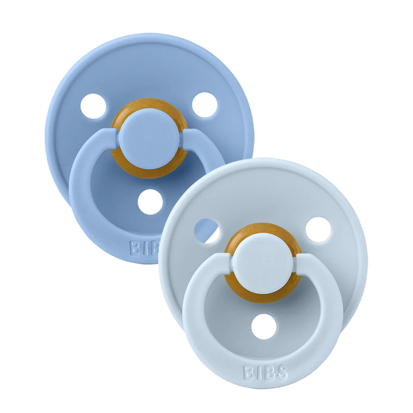 BIBS Colour Rubber 2PK Size 1- Baby Blue & Sky Blue