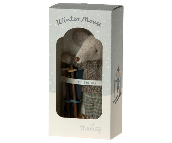 Winter mouse with ski set, Big  brother