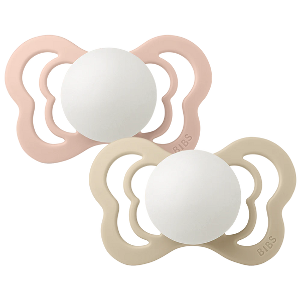 BIBS Couture 2 Pack Blush GLOW/Vanilla GLOW, Size 1