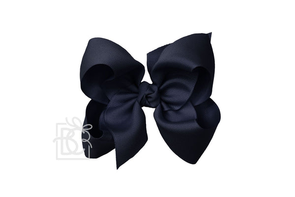 Dark Navy Signature Grosgrain Double Knot Bow on Clip