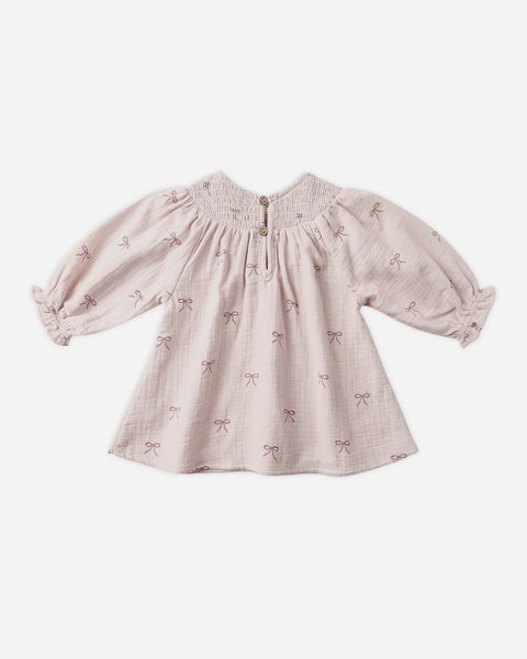 V Smocked Dress || Bows