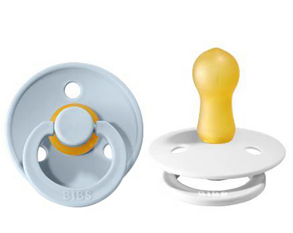 White/Baby Blue BIBS Pacifier 2 PK, Size 1