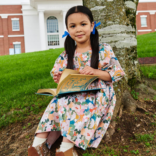 Girls Evelyn Dress- Watercolor Floral