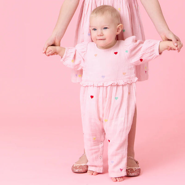 Baby Girls Brooke Jumper - Candy Heart Embroidery (FINAL SALE)