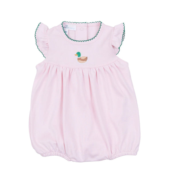 Mini Mallard Embroidered Flutters Bubble- Pink