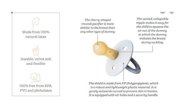 Ivory/ Petrol BIBS Pacifier Colour 2 PK, Size 1