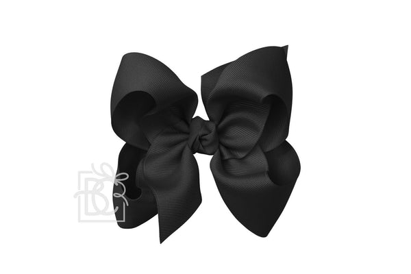 Black Signature Grosgrain Double Knot Bow on Clip
