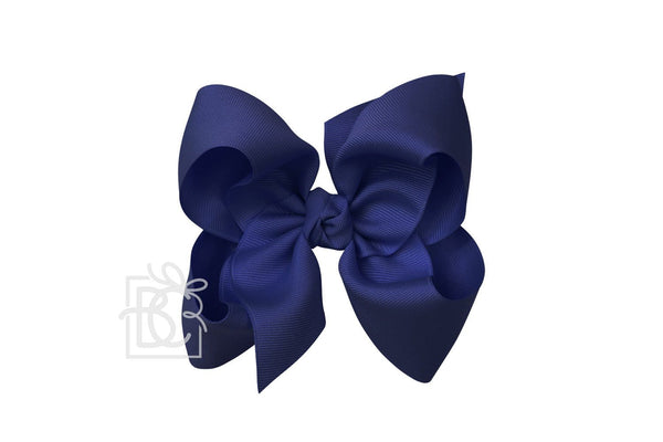 Navy Signature Grosgrain Double Knot Bow on Clip