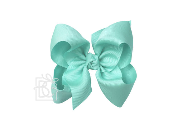 Aquamarine Signature Grosgrain Double Knot Bow on Clip