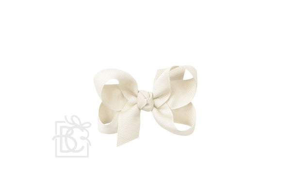 Antique White Signature Grosgrain Double Knot Bow on Clip