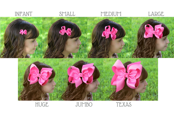 White Signature Grosgrain Double Knot Bow on Clip