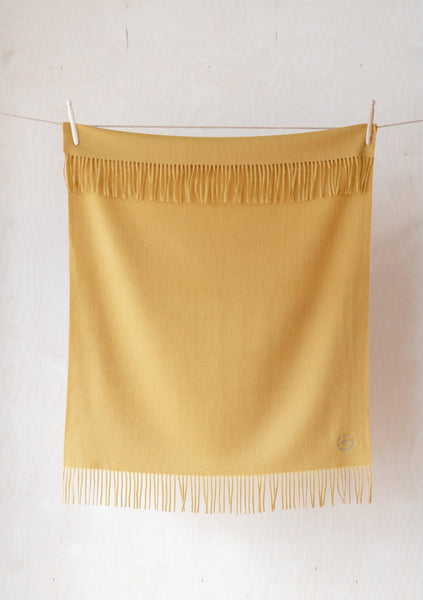 Super Soft Lambswool Baby Blanket in Mustard