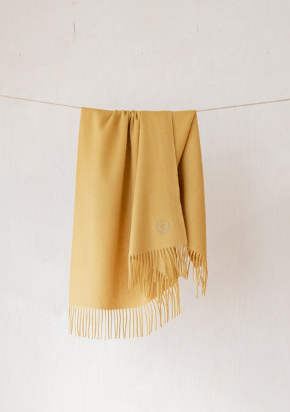 Super Soft Lambswool Baby Blanket in Mustard