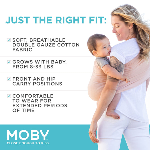 Moby Ring Sling- Double Gauze- Rose