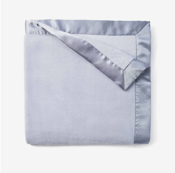 Pale Blue Pink Coral Fleece Baby Stroller Blanket