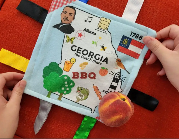 Georgia State Baby Learning Crinkle Tag Square 8"x 8" Toy