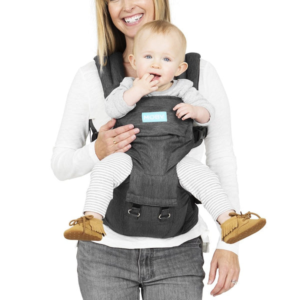 MOBY 2-in-1 Carrier + Hip Seat- Grey