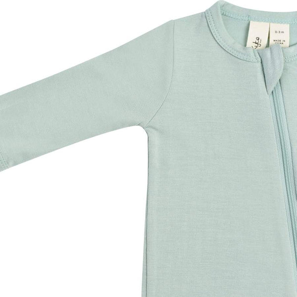 Sage Zippered Footie