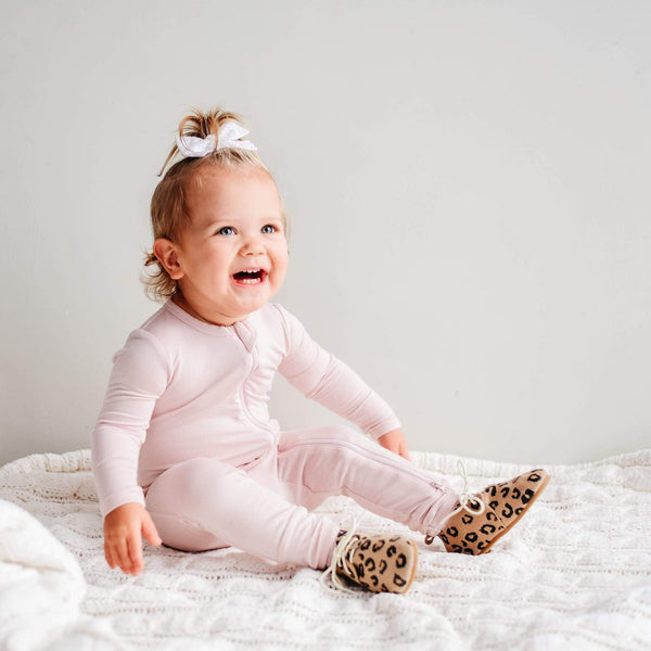 Zippered Romper in Blush