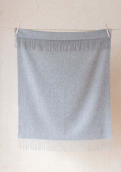 Super Soft Lambswool Baby Blanket in Grey Melange