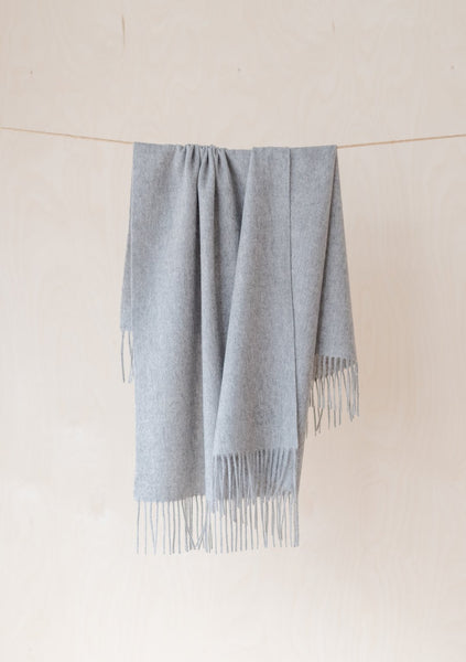 Super Soft Lambswool Baby Blanket in Grey Melange