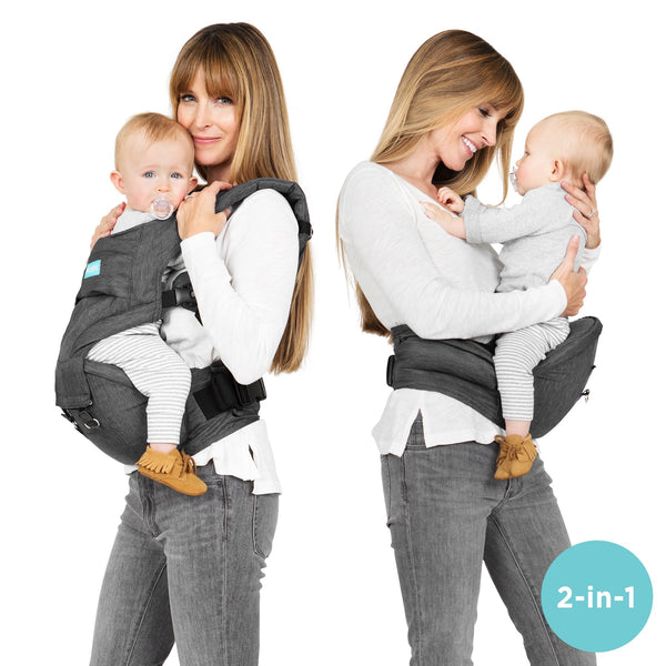 MOBY 2-in-1 Carrier + Hip Seat- Grey