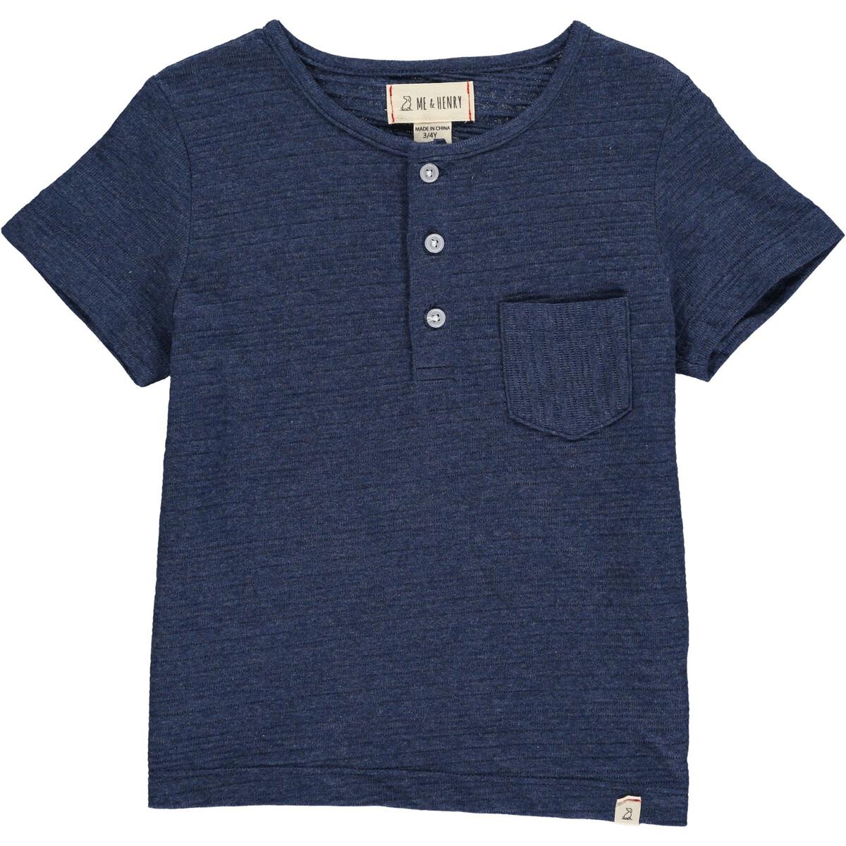 Dodger Henley- Navy Ribbed
