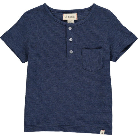 Dodger Henley- Navy Ribbed