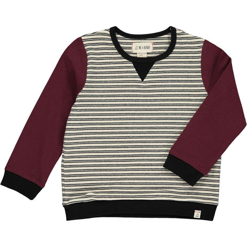 Obion Sweatshirt- Cream/ Black Stripe