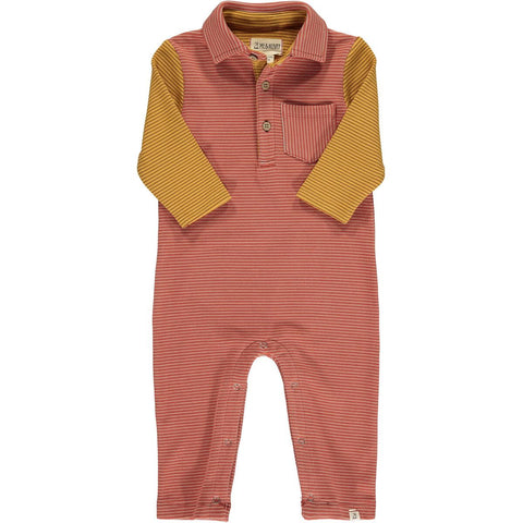 Arlington Cosy polo romper - Pumpkin/Gold Arms