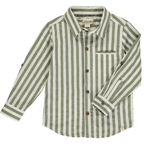 Atwood Woven shirt- Green Stripe (FINAL SALE)