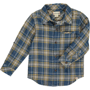 Atwood Woven shirt- Blue/Gold Plaid