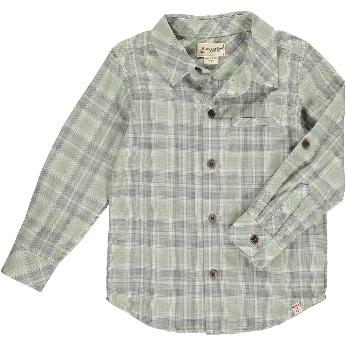Atwood Woven shirt- Sage/Grey Plaid (FINAL SALE)