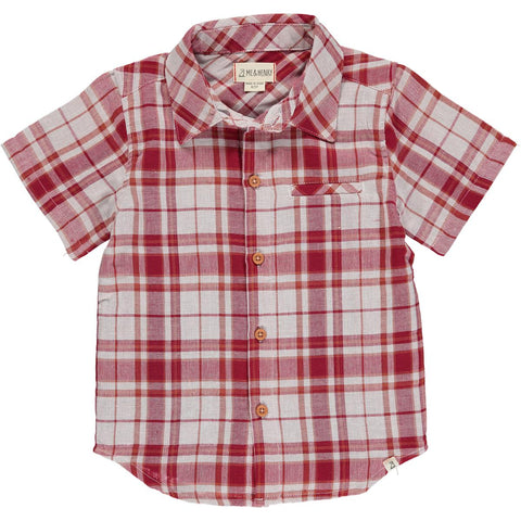 Newport- Red/Cream Plaid Woven Shirt (FINAL SALE)