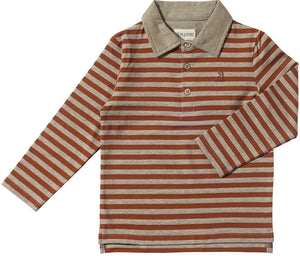 Waverly Polo- Brown/Beige Stripe (FINAL SALE)