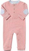 Niota Henley Romper- Red/Grey Stripe