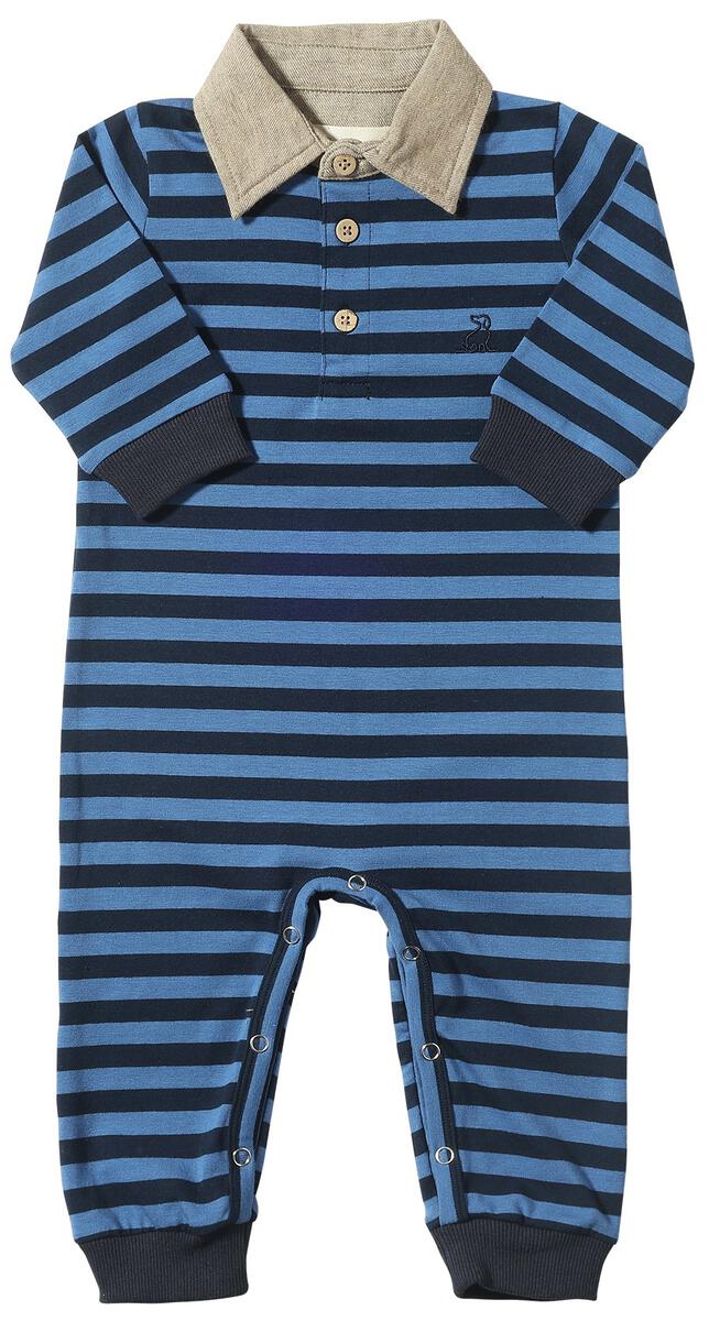 Kingston Polo Romper- Navy/Blue