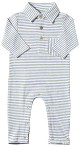 Kingston Polo Romper- Grey/White