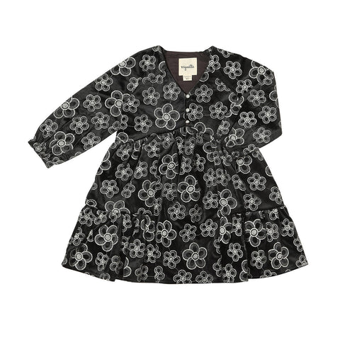 Juniper Dress- Embroidered Black