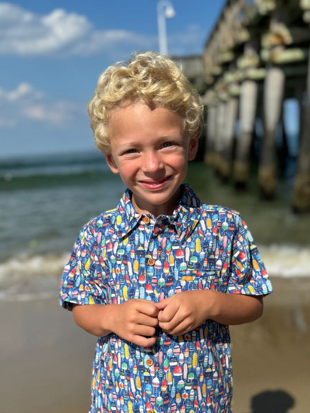Maui Printed Shirts-  Nautical Buoys