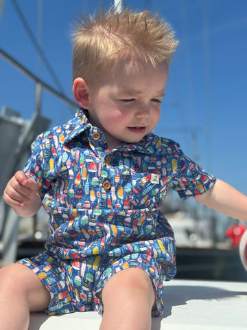 Moloki Printed Romper-  Nautical Buoys