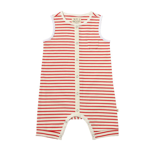 Pablo Playsuit- Red/White Rib