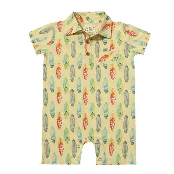 Molokai Printed Romper- Lemon Surfboards