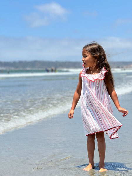 Josephine Dress- Red Stripe