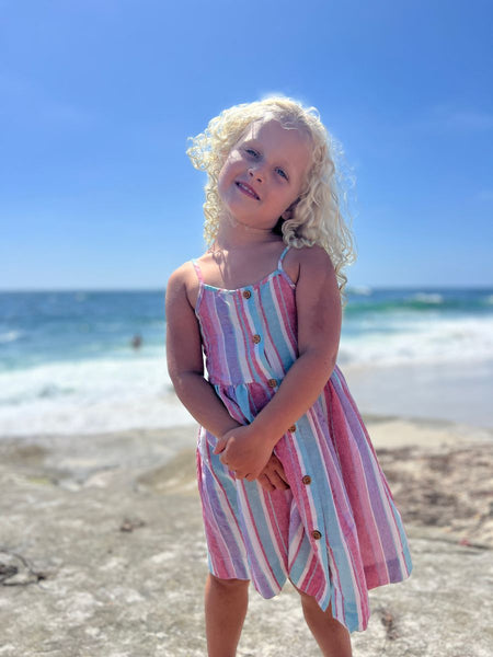 Brooklyn Dress- Red/Purple Stripe