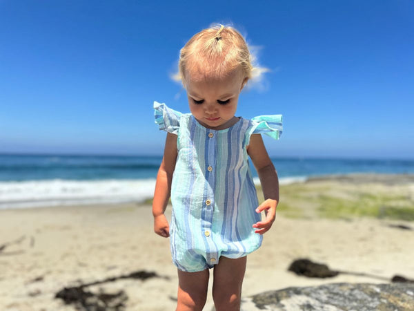 Cammie Bubble- Blue/Aqua Multi Stripe