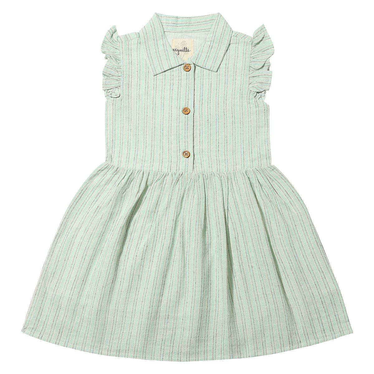 Harlow Dress- Green Stripe