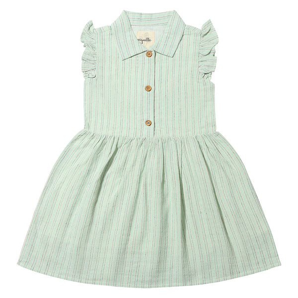Harlow Dress- Green Stripe