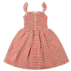 Jill Dress- Coral Plaid